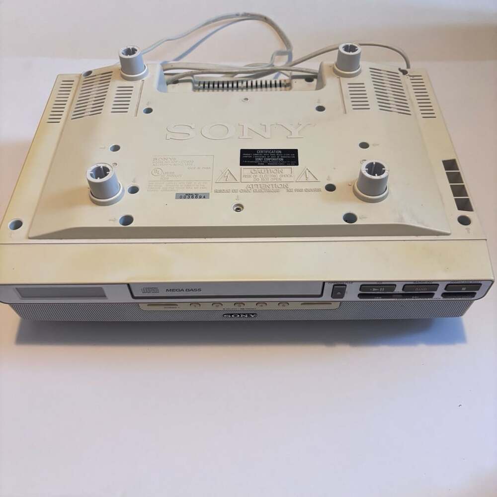 Sony ICF-CD523 Under Cabinet Kitchen FM/AM CD Clock Radio with Mega Bass